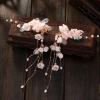 Fashionable glass leaf decoration, pink snow tooth fabric flower, women's super fairy-like headwear, ancient-style Hanfu matching accessories details Picture